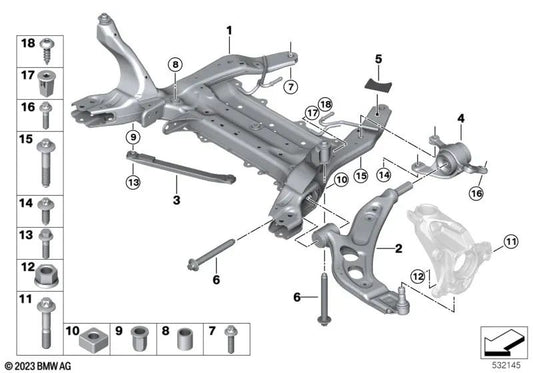 Front cross bars for BMW F40, F44 (OEM 31126886208). Genuine BMW