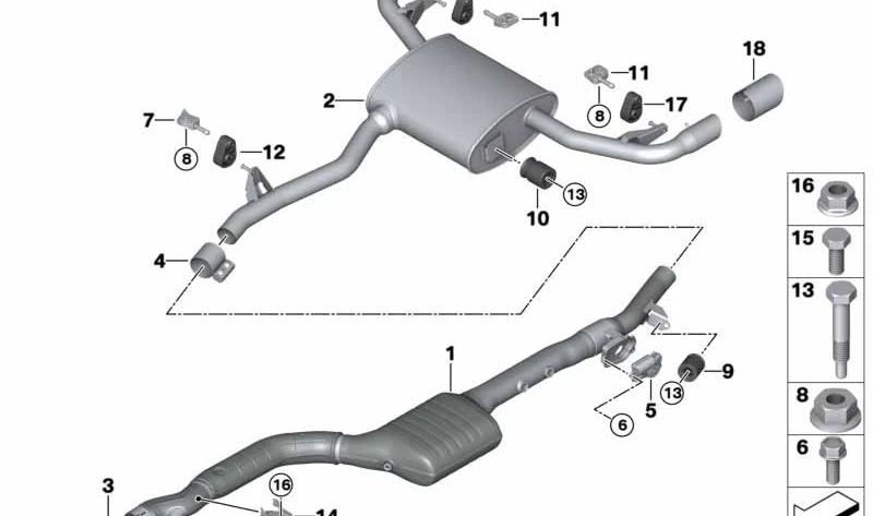 Amortiguador de vibraciones para BMW Serie 1 F20N, F21N, X3 F25, G01, X4 F26, G02 (OEM 18307639889). Original BMW