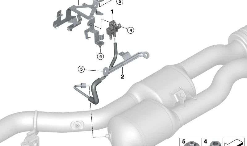 Tubería de presión del filtro de partículas para BMW Serie 3 G20N, G21N, Serie 4 G26, X3 F97, F97N, X4 F98 (OEM 18309500536). Original BMW