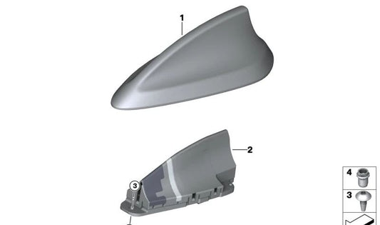 Antenne du toit pour BMW F22, F87, F30, F31, F34, F80, F32, F36, F82, F07, G30, G11, I12, F48, F39, F25, G01, F26, G02, F15, F85, F16 (OEM 65208794527 ). BMW d'origine