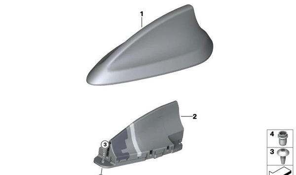 Antena de techo (Shark Fin) OEM 65206959146 para BMW E82, F22, E90, E92, F30, F80, F32, F36, F82, G11, G12. Original BMW.