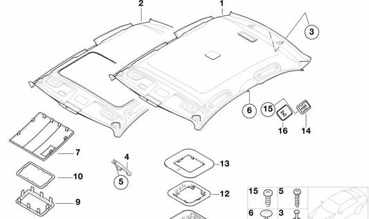 Front interior trim for BMW 3 Series E46 (OEM 51447017070). Original BMW.