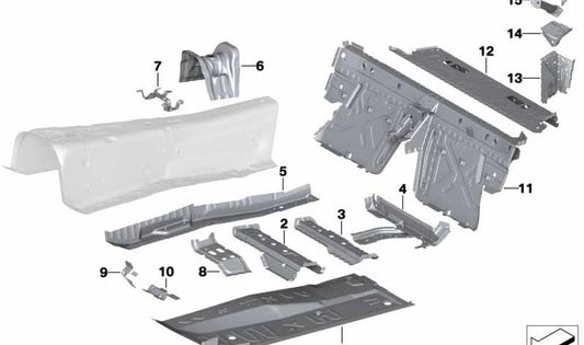 Consola soporte de transmisión izquierda para BMW G29 (OEM 41127473539). Original BMW