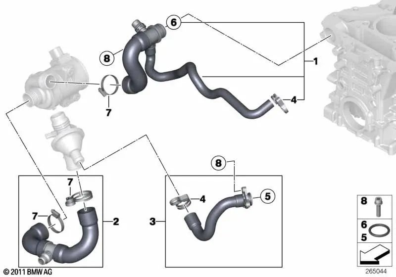 Tubería de alimentación para BMW X1 E84, Z4 E89 (OEM 11537603512). Original BMW