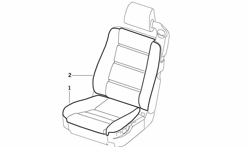 Funda de asiento de cuero OEM 52108152518 para BMW Serie 8 (E31). Original BMW