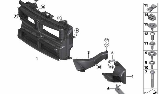 Guía de Aire para BMW F48 (OEM 51747417628). Original BMW