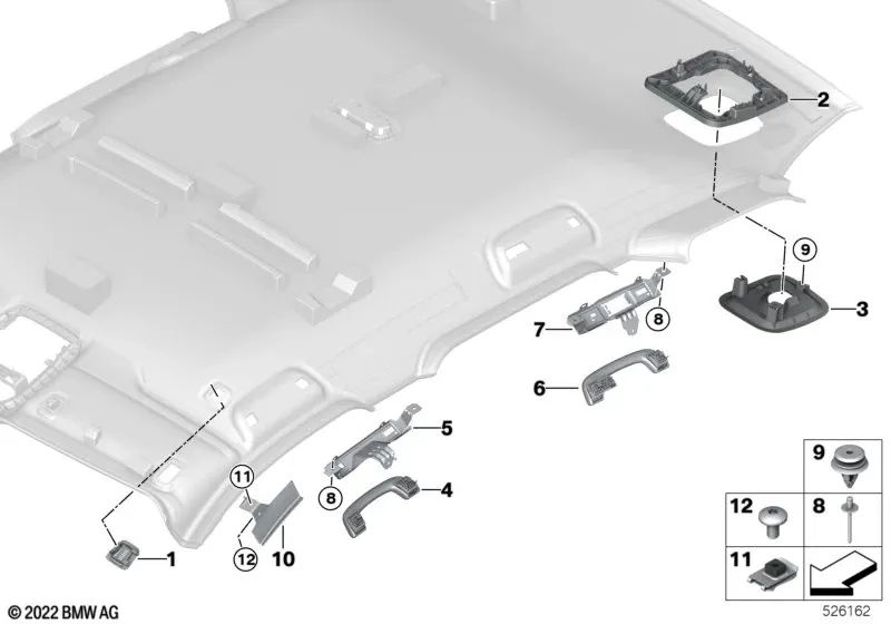 Soporte Asidero Trasero Derecho para BMW X1 U11 (OEM 51169462414). Original BMW