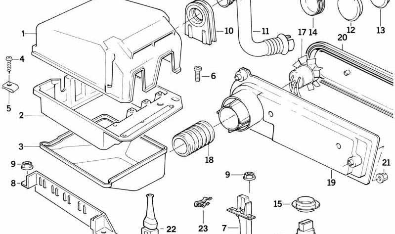 Parte central para BMW Serie 5 E34, Serie 7 E32 (OEM 12901402189). Original BMW.