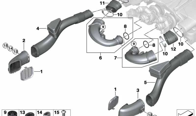 Fuelle de protección (guardapolvo) OEM 13718613155 para BMW G30, G11, G12, G05, G07. Original BMW.