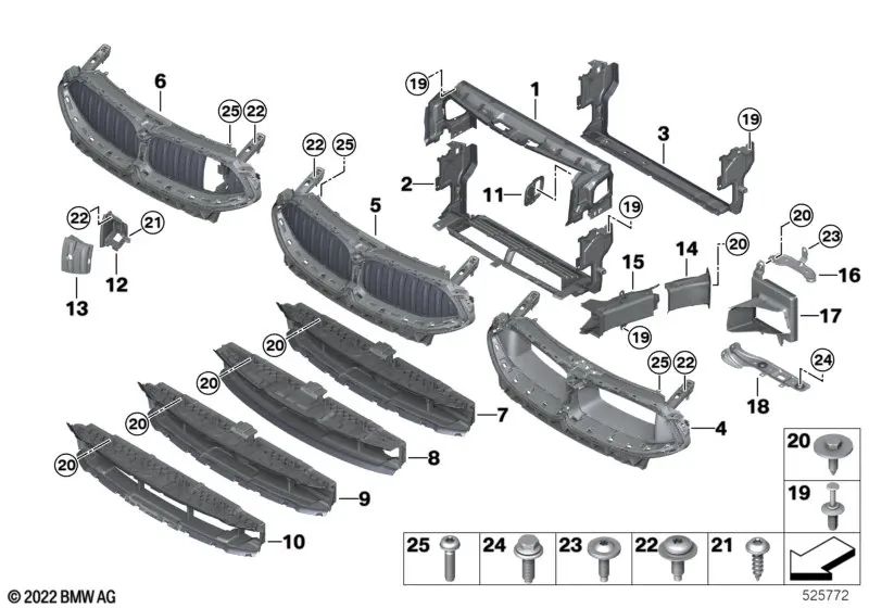 Rechte Kotflügel -Luftfahrung für BMW G14, G15, G16 (OEM 51747465546). Original BMW.