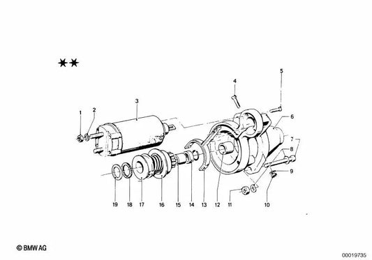 Lagerbuchse para BMW E21, E30, E12, E28, E24, E23, E32 (OEM 12411364308). Original BMW.