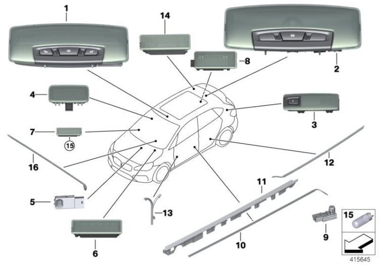 Luz Interior Led Para Bmw F20 F21 F52 F22 F872 F23 F45 F46 F30 F803 F35 F32 F824 F33 F834 F07 Gt F48