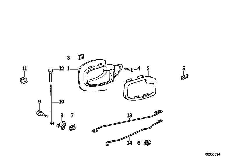 Tapa Embellecedor Manita Interior Puerta Para Bmw E36 . Original Recambios