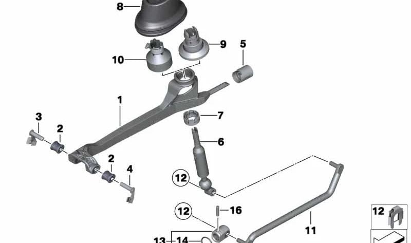 Palanca de cambios para BMW X3 F25 (OEM 25117588033). Original BMW