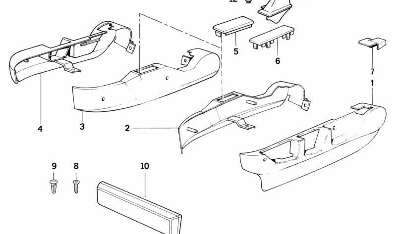 Embellecedor exterior izquierdo para BMW E34, E32 (OEM 52108140315). Original BMW