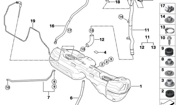 Correa de tensión izquierda para BMW Serie 3 E90, E91, E92, E93, E93N, X1 E84 (OEM 16117195169). Original BMW