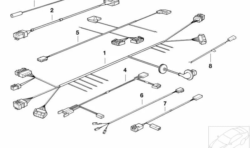 Cableado Motor/Techo Solar OEM 67618360012 para BMW Serie 3 E36 (316i, 318i, 320i, 323i, 325i, 328i, M3). Original BMW.