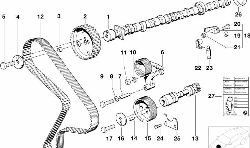 Buje para BMW Serie 5 E28 (OEM 11311276675). Original BMW