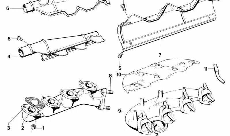 Abschirmblech para BMW Serie 5 E12 (OEM 11631252146). Original BMW