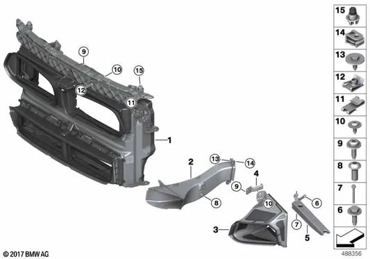 Conducción de aire con control de compuertas para BMW F39 (OEM 51749466863). Original BMW