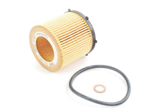 Juego de insertos de filtro de aceite para BMW Serie 5 F10, F11, X1 E84, X3 F25 (OEM 11427634292). Original BMW