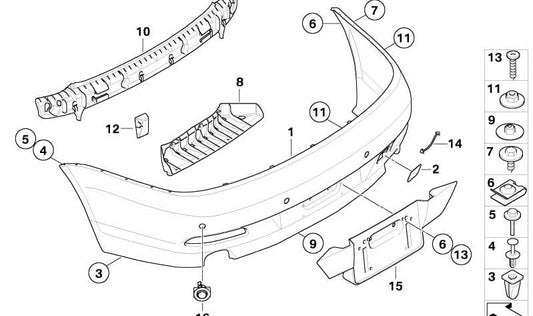 Juego de Soporte Sensor PDC trasero para BMW Serie 6 E63, E64 (OEM 51120007410). Original BMW