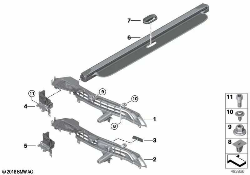 Right Seat Belt Hooks for BMW X5 G05, G05N (OEM 51479479532). Original BMW