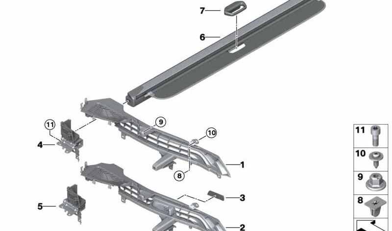 Cortinilla cubremaletero original OEM 51476995996 para BMW G05 (X5).