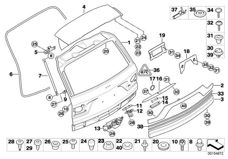 Muelle Presurizado Gas Tapa Del Maletero Para Bmw E83. Original Recambios