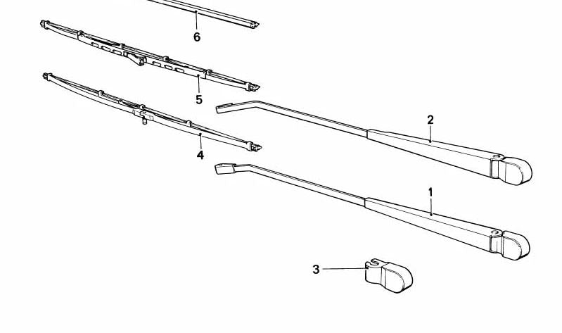 Brazo limpiaparabrisas izquierdo para BMW E12 (OEM 61611360321). Original BMW