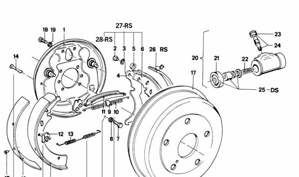 Palanca de freno OEM 34411100782 para BMW E21, E12. Original BMW.