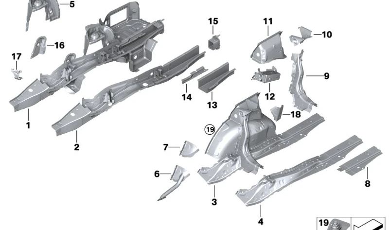 Revêtement intérieur de la roue arrière gauche OEM 41007487213 pour BMW G20, G21, G28, G80, G81. BMW d'origine.