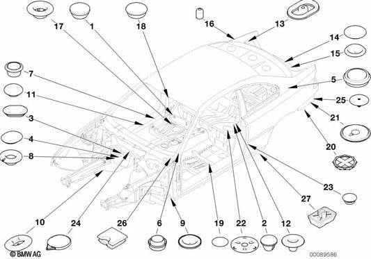 Verschlussstopfen für BMW 3er E46 (OEM 51717044732). Original BMW