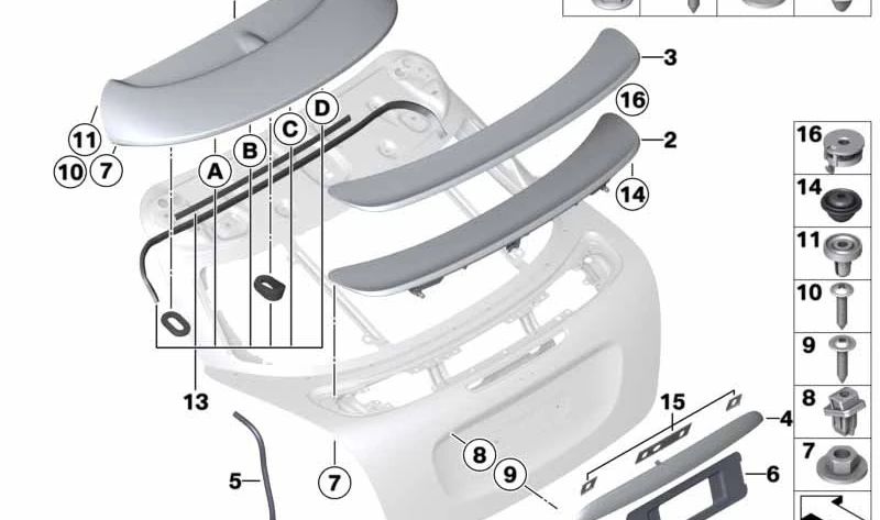 OEM Housing Spacer 63127054471 for BMW E85, E86. Genuine BMW.