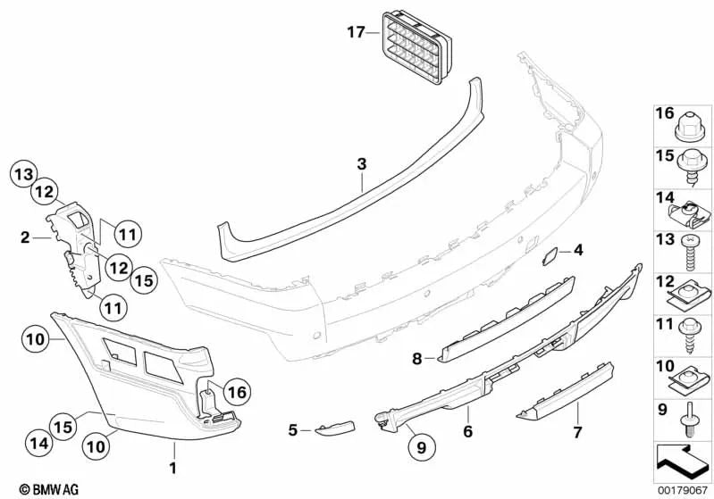 Tapa de gancho de remolque imprimada para BMW E83N (OEM 51123423778). Original BMW.