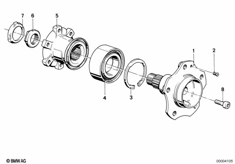 Eje trasero para BMW E28 (OEM 33411131758). Original BMW.