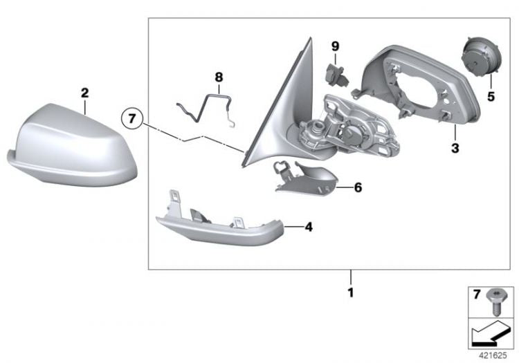 Tapa Retrovisor Exterior Imprimado Para Bmw F10 F11 F18. Original Bmw. Recambios