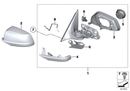 Tapa Retrovisor Exterior Imprimado Para Bmw F10 F11 F18. Original Bmw. Recambios