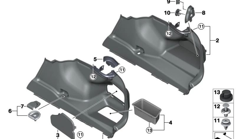 Rechte Beschichtung des Vorstands OEM 51475A21C98 für BMW G70. Original BMW.