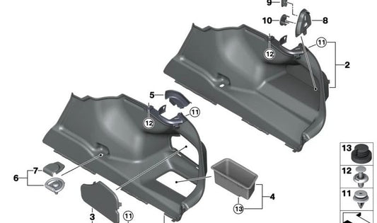 RIGHT COATING OF THE BOARD OEM 51475A21C98 for BMW G70. Original BMW.