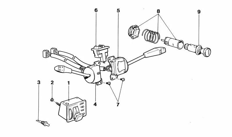 Light switch for BMW 7 Series E23 (OEM 61311362300). Genuine BMW