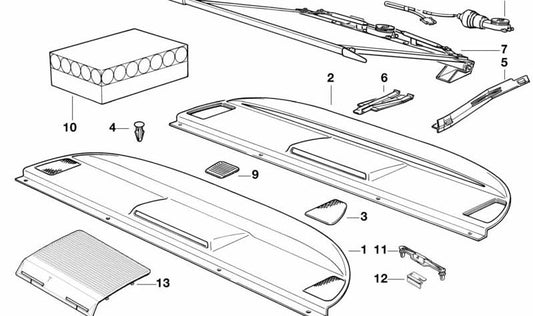 Rejilla derecha para BMW E31 (OEM 51468117198). Original BMW.