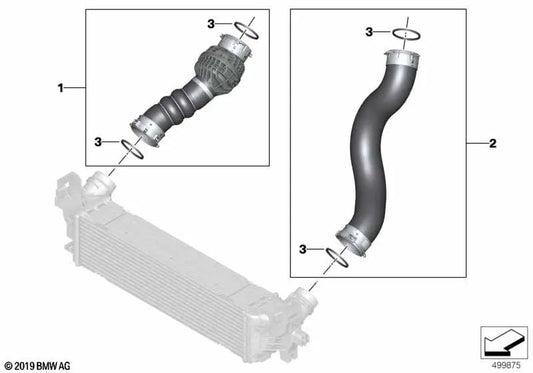 Tubería de aire de carga para BMW G05 (OEM 11618580082). Original BMW