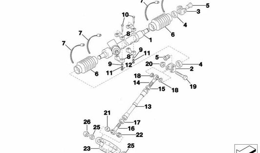 Fuelle de dirección OEM 32112223455 para BMW E30, E36, Z3. Original BMW.