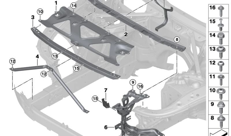 Soporte para faro delantero izquierdo OEM 51647375325 para BMW G32, G11, G12. Original BMW