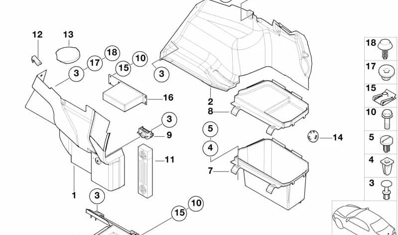 Schlosseinsatz für BMW 3er E30, E36, E46, E90, E91, E92, E93, 5er E34, E60, E61, 7er E32, 8er E31 (OEM 64111376327). Original BMW