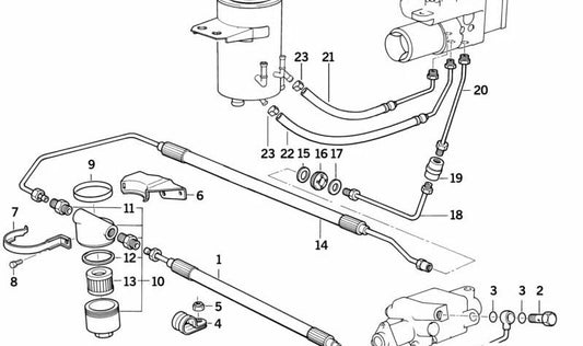 Manguera de presión para BMW E31 (OEM 32411141768). Original BMW