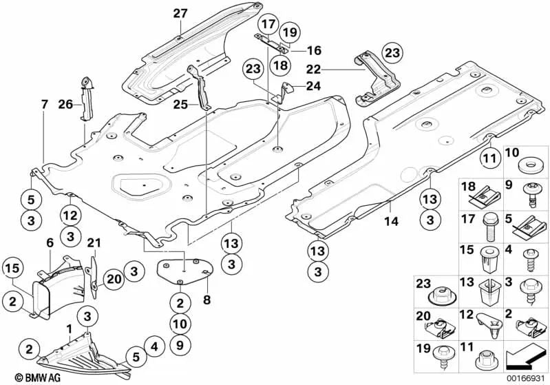 Linke untere Abdeckung für BMW E63, E63N, E64, E64N (OEM 51757009725). Original BMW.