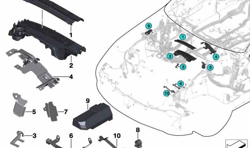 Tapa protectora para BMW Serie 5 F07, F10, F11, Serie 6 F12, F13, Serie 7 F01N, F02N (OEM 12528617076). Original BMW