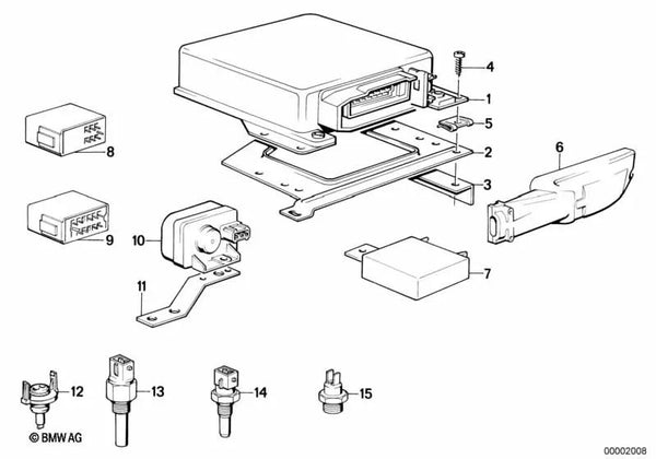 Unidad de Control de Regulación del Ralentí para BMW Serie 3 E30, Serie 5 E28 (OEM 13411707224). Original BMW